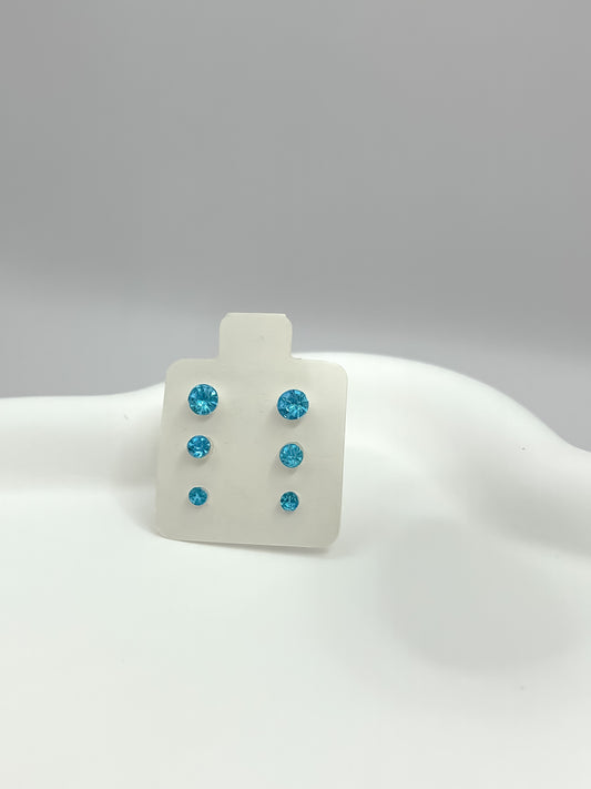 1 ζευγάρι καρφωτά σκουλαρίκια σε γαλάζιο χρώμα