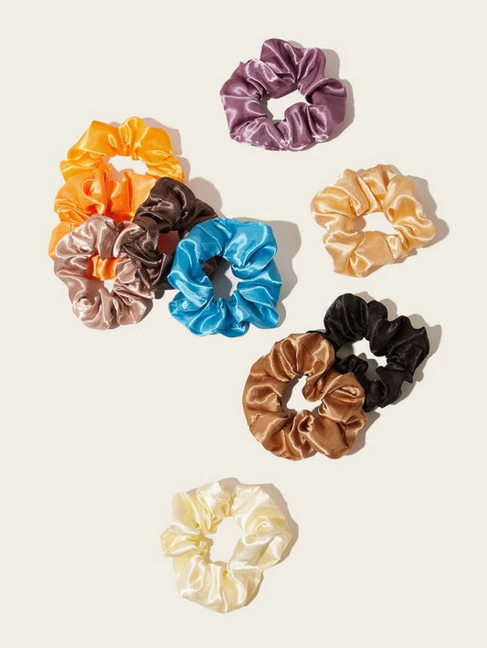 1 Σατέν Scrunchie σε διάφορα χρώματα